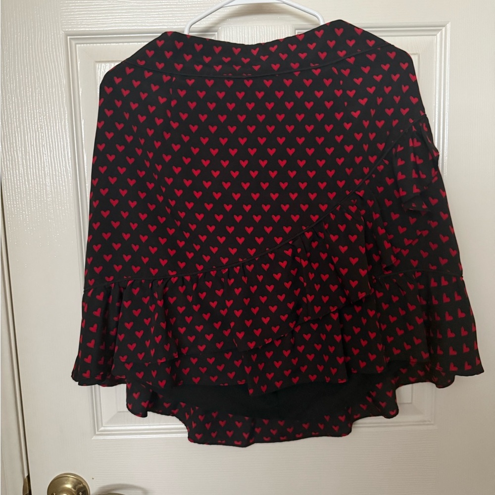 Valentines Heart Black Skirt with Red Heart Pattern